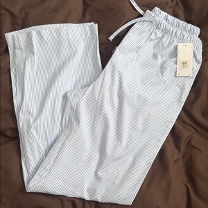 Urban Planet Blue and White Striped Wide Leg Pants